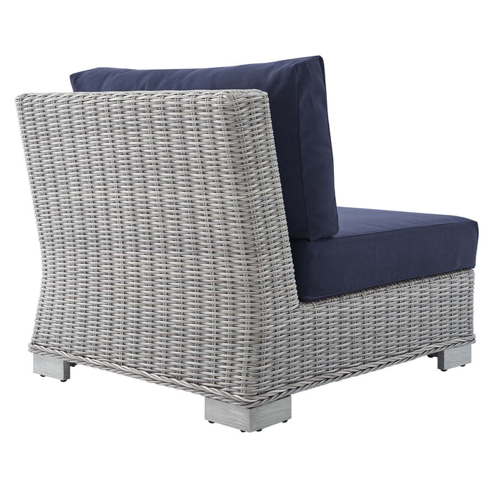 Conway Sunbrella® Outdoor Patio Wicker Rattan Armless Chair - view 5