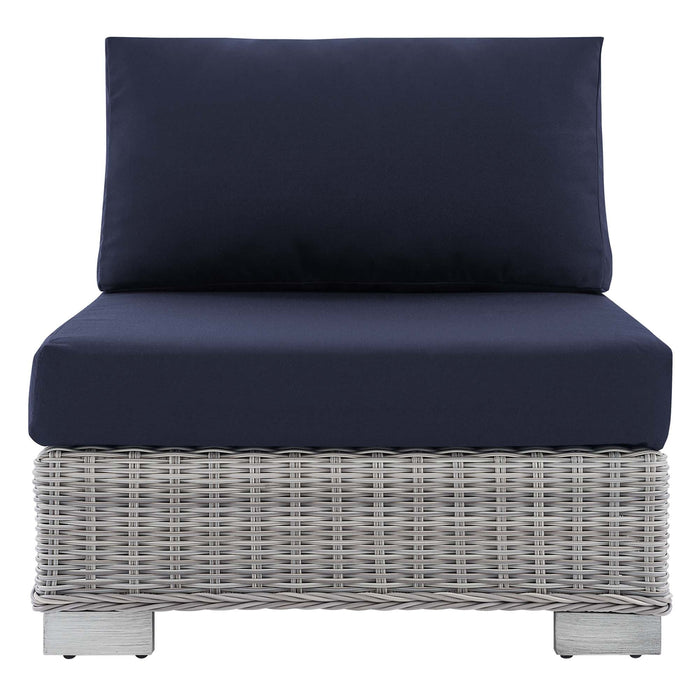 Conway Sunbrella® Outdoor Patio Wicker Rattan Armless Chair - view 6