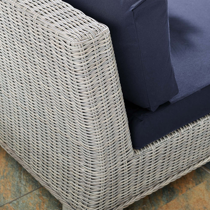 Conway Sunbrella® Outdoor Patio Wicker Rattan Armless Chair - view 8