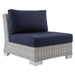 Conway Sunbrella® Outdoor Patio Wicker Rattan Armless Chair - alternate angle view