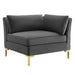Modway Ardent Performance Velvet Corner Chair - Luxe Glam Deco Style for Modern Living Space Comfort - Detail View 2
