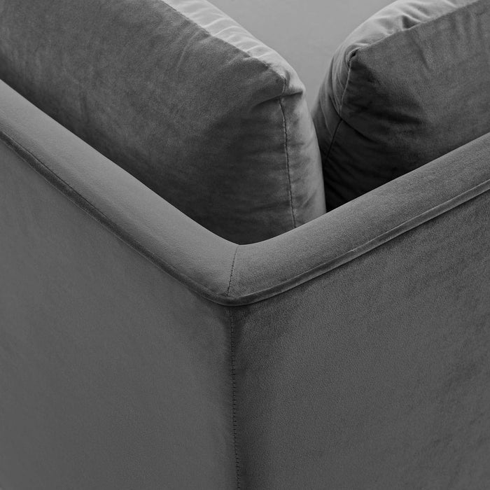 Modway Ardent Performance Velvet Corner Chair - Luxe Glam Deco Style for Modern Living Space Comfort - Detail View 3