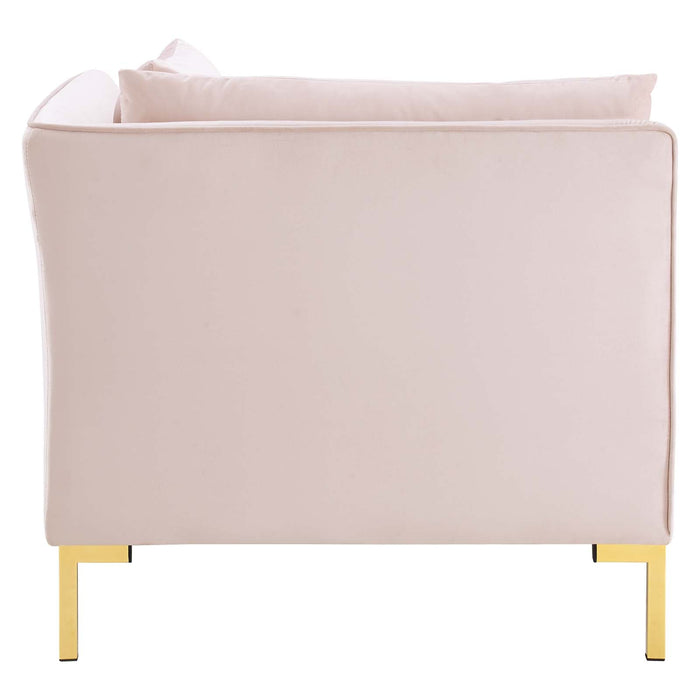 Modway Ardent Performance Velvet Corner Chair - Luxe Glam Deco Style for Modern Living Space Comfort - Product Image 13