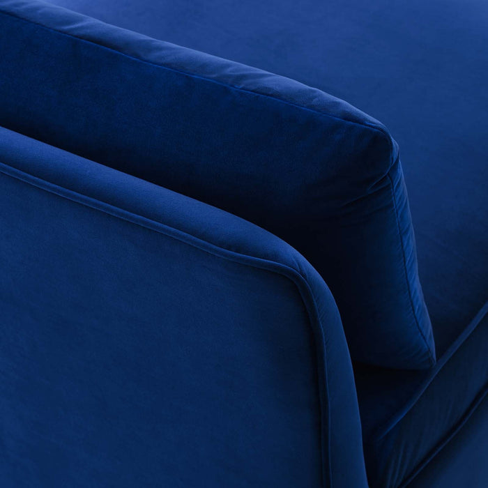 Ardent Performance Velvet Armless Chair - Luxe Glam Deco Style with Stain-Resistant Fabric & Gold Legs