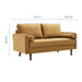 Modway Valour Mid-Century Modern Loveseat in Stain-Resistant Velvet with Bolster... Living Room Furniture - Side View