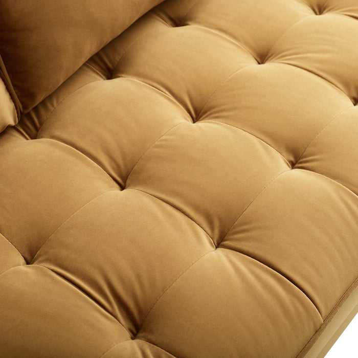 Modway Valour Mid-Century Modern Loveseat in Stain-Resistant Velvet with Bolster... Living Room Furniture - Dimensions