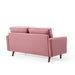 Modway Valour Mid-Century Modern Loveseat in Stain-Resistant Velvet with Bolster Pillows... Living Room Furniture - View 12