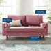 Modway Valour Mid-Century Modern Loveseat in Stain-Resistant Velvet with Bolster Pillows... Living Room Furniture - View 16