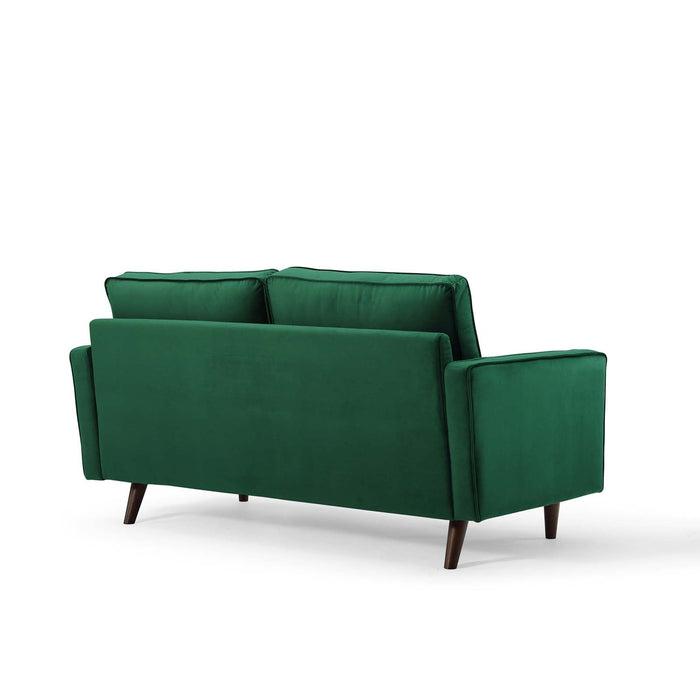 Modway Valour Mid-Century Modern Loveseat in Stain-Resistant Velvet with Bolster Pillows... Living Room Furniture - View 20