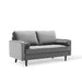 Modway Valour Mid-Century Modern Loveseat in Stain-Resistant Velvet with Bolster Pillows... Living Room Furniture - View 25