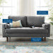 Modway Valour Mid-Century Modern Loveseat in Stain-Resistant Velvet with Bolster Pillows... Living Room Furniture - View 32