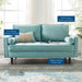 Modway Valour Mid-Century Modern Loveseat in Stain-Resistant Velvet with Bolster Pillows... Living Room Furniture - View 40