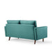 Modway Valour Mid-Century Modern Loveseat in Stain-Resistant Velvet with Bolster Pillows... Living Room Furniture - View 59