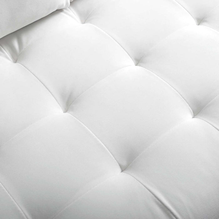 Modway Valour Mid-Century Modern Loveseat in Stain-Resistant Velvet with Bolster Pillows... Living Room Furniture - View 69