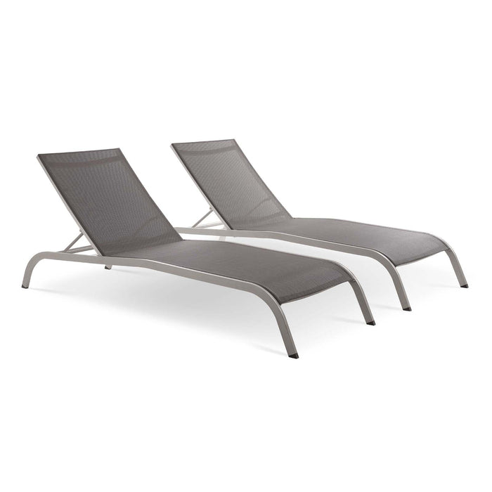 Savannah Outdoor Patio Mesh Chaise Lounge Set of 2 - view 7