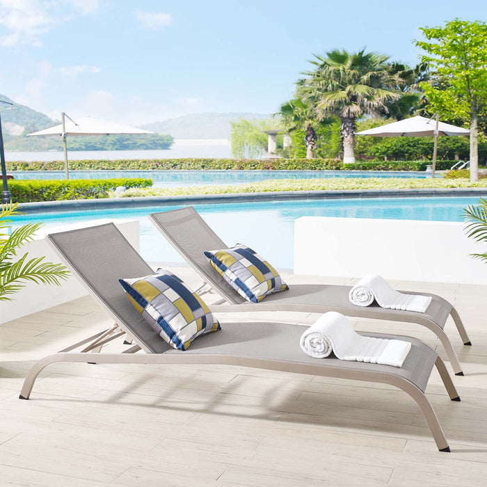 Savannah Outdoor Patio Mesh Chaise Lounge Set of 2 - view 6