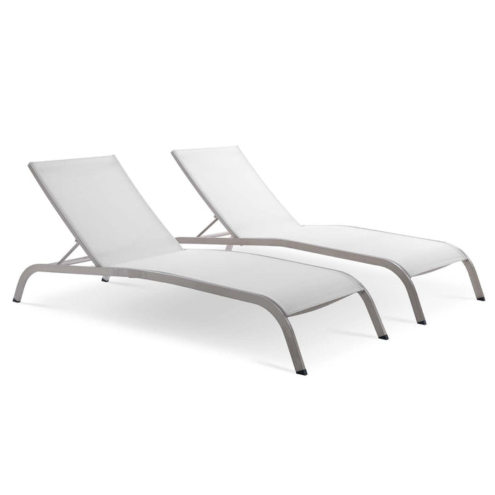Savannah Outdoor Patio Mesh Chaise Lounge Set of 2 - view 12