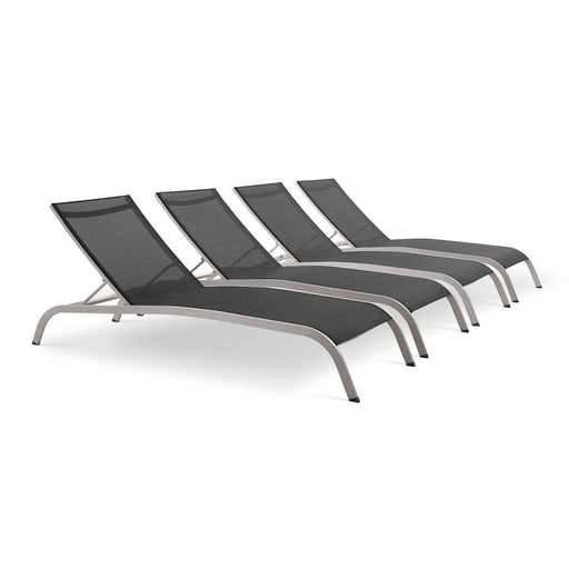 Savannah Outdoor Patio Mesh Chaise Lounge Set of 4 - alternate angle view
