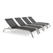 Savannah Outdoor Patio Mesh Chaise Lounge Set of 4 - alternate angle view