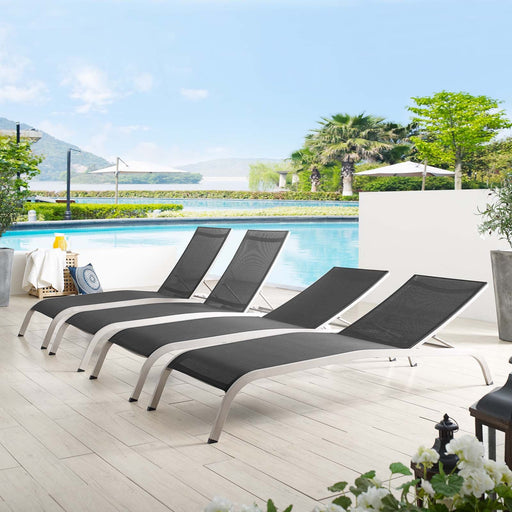 Savannah Outdoor Patio Mesh Chaise Lounge Set of 4 - Modway \outdoor\chaise lounges