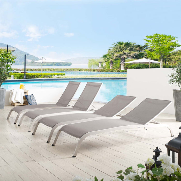 Savannah Outdoor Patio Mesh Chaise Lounge Set of 4 - view 7