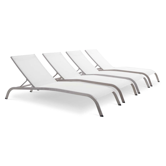 Savannah Outdoor Patio Mesh Chaise Lounge Set of 4 - view 13