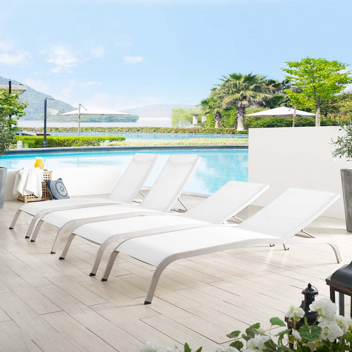 Savannah Outdoor Patio Mesh Chaise Lounge Set of 4 - view 12
