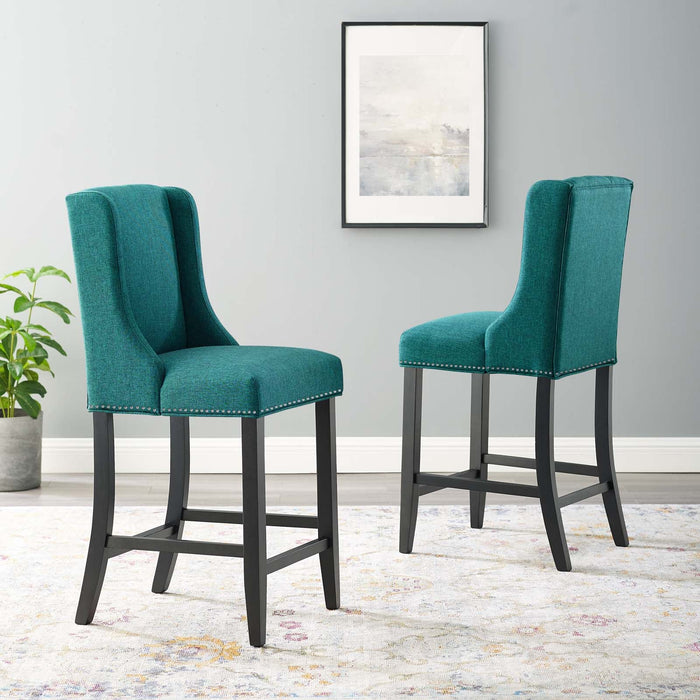 Baron Upholstered Fabric Counter Stool Set of 2