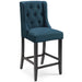 Baronet Upholstered Fabric Counter Bar Stool Set of 2 Azure