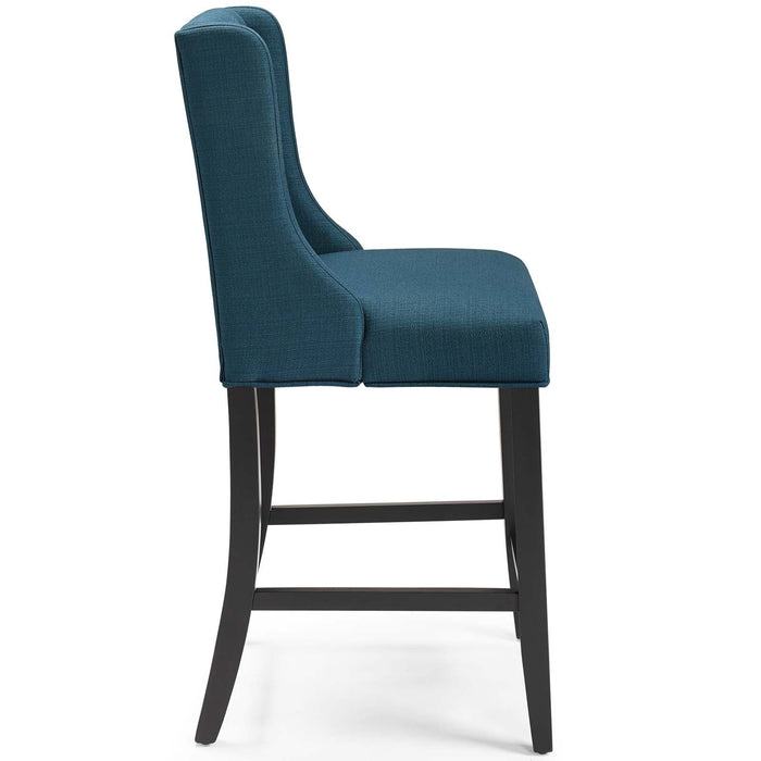 Baronet Upholstered Fabric Counter Bar Stool Set of 2 Azure