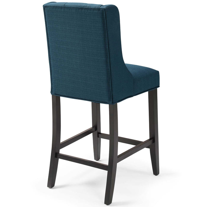 Baronet Upholstered Fabric Counter Bar Stool Set of 2 Azure