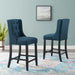 Baronet Upholstered Fabric Counter Bar Stool Set of 2 Azure