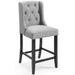 Baronet Upholstered Fabric Counter Bar Stool Set of 2 Light Gray