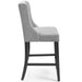 Baronet Upholstered Fabric Counter Bar Stool Set of 2 Light Gray