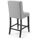 Baronet Upholstered Fabric Counter Bar Stool Set of 2 Light Gray