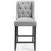 Baronet Upholstered Fabric Counter Bar Stool Set of 2 Light Gray