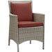 Conduit Outdoor Wicker Rattan Dining Armchair Set of 2 Light Gray Currant
