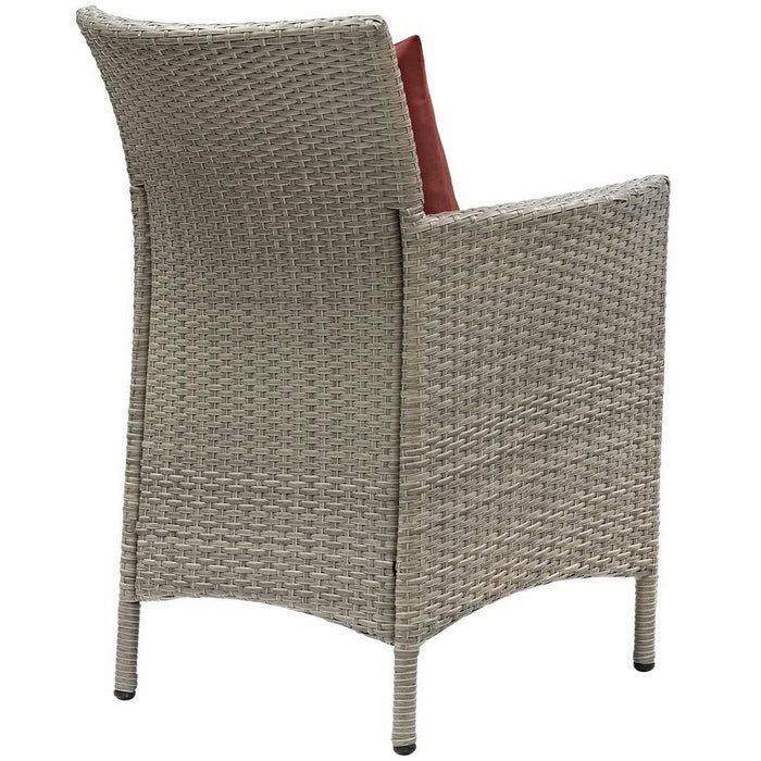 Conduit Outdoor Wicker Rattan Dining Armchair Set of 2 Light Gray Currant