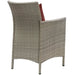Conduit Outdoor Wicker Rattan Dining Armchair Set of 2 Light Gray Currant