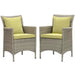 Conduit Outdoor Wicker Rattan Dining Armchair Set of 2 Light Gray Peridot