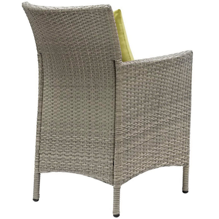 Conduit Outdoor Wicker Rattan Dining Armchair Set of 2 Light Gray Peridot