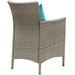 Conduit Outdoor Wicker Rattan Dining Armchair Set of 2 Light Gray Turquoise