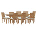 Marina 9 Piece Outdoor Patio Teak Dining Set outdoor patio dining set side view