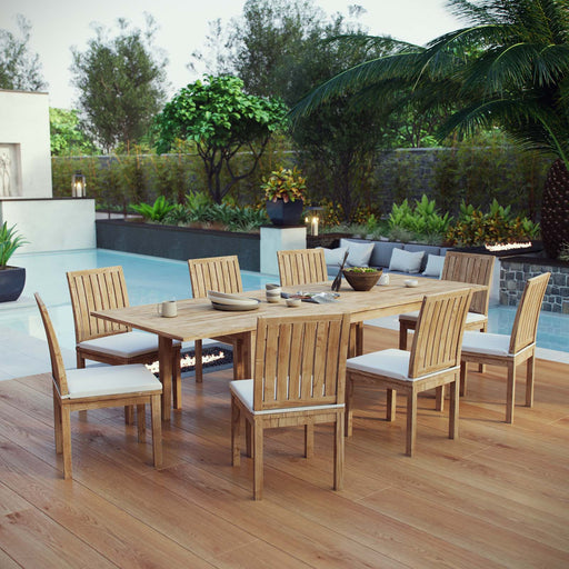 Marina 9 Piece Outdoor Patio Teak Dining Set outdoor patio dining set
