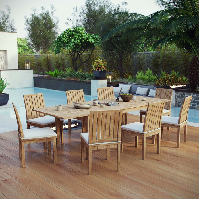 Marina 9 Piece Outdoor Patio Teak Dining Set outdoor patio dining set