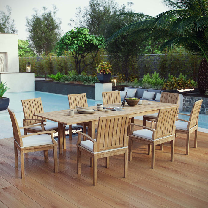 Marina 9 Piece Outdoor Patio Teak Dining Set outdoor patio dining set