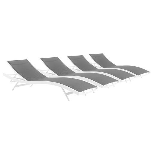 Glimpse Outdoor Patio Mesh Chaise Lounge Set of 4 - alternate angle view