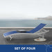 Glimpse Outdoor Patio Mesh Chaise Lounge Set of 4 - view 6