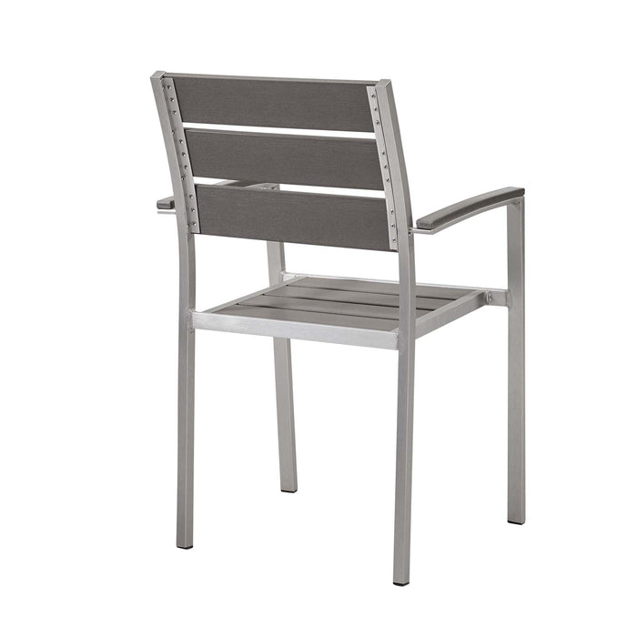 Shore Outdoor Patio Aluminum Dining Armchair Set of 2 - in lifestyle setting
