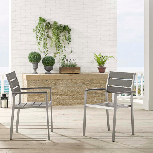 Shore Outdoor Patio Aluminum Dining Armchair Set of 2 - Modway \outdoor\dining chairs